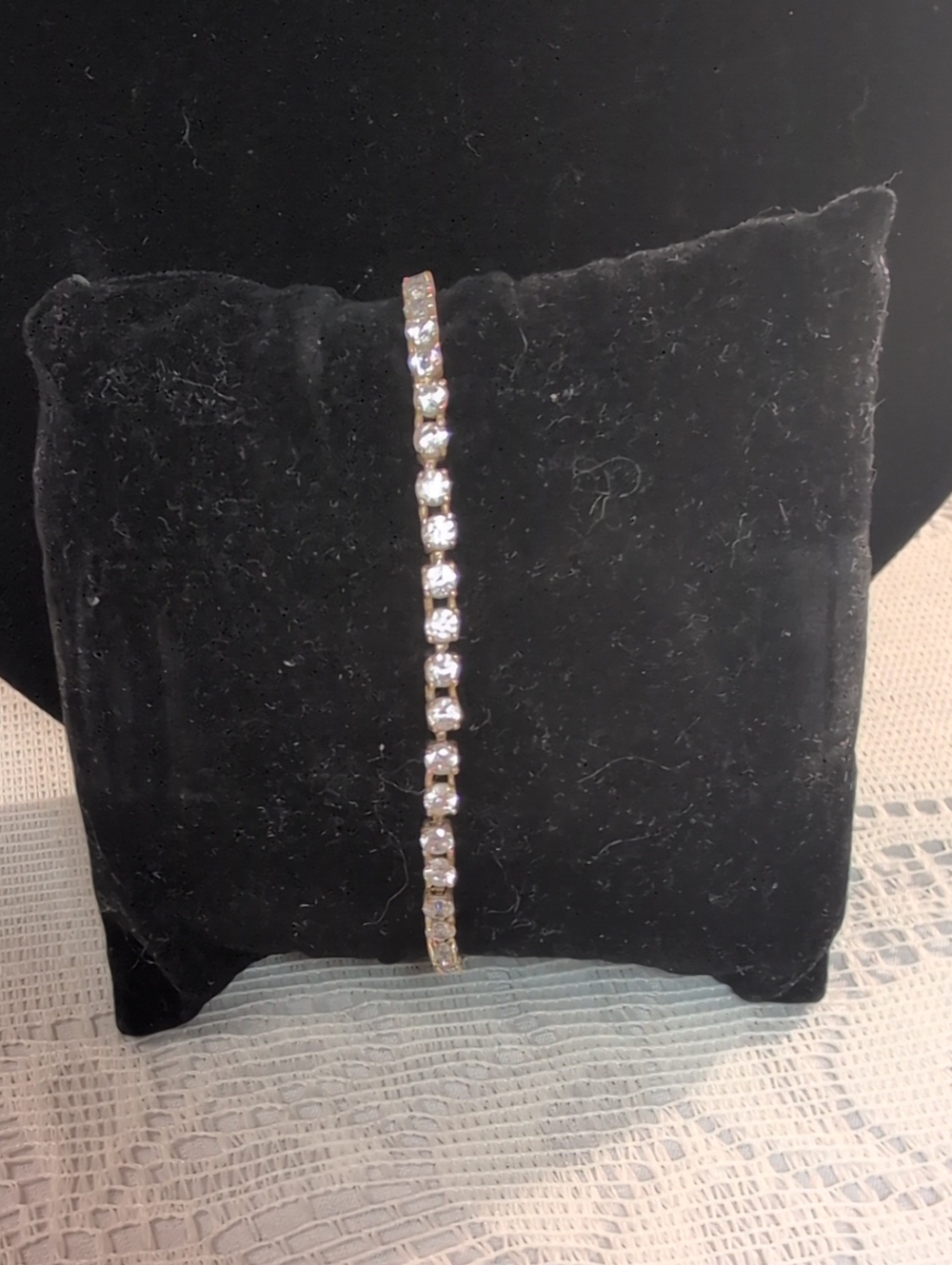 Gold Over Sterling Silver CZ Tennis Bracelet - Stamped 925 China